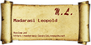 Madarasi Leopold névjegykártya